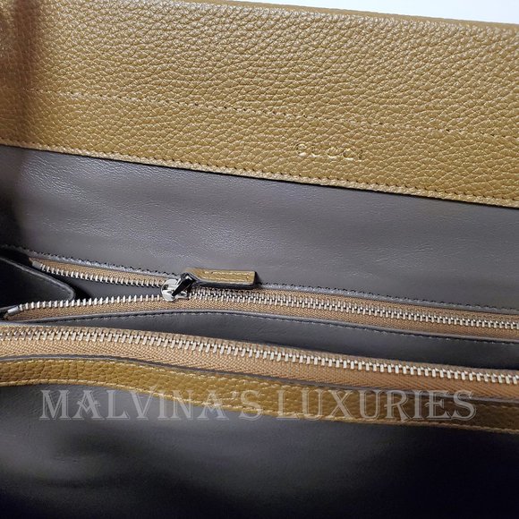 GUCCI BAG 564714 ZUMI MEDIUM GRAINY TAUPE LEATHER TOP HANDLE INTERLOCKING G LOGO - Picture 13 of 16